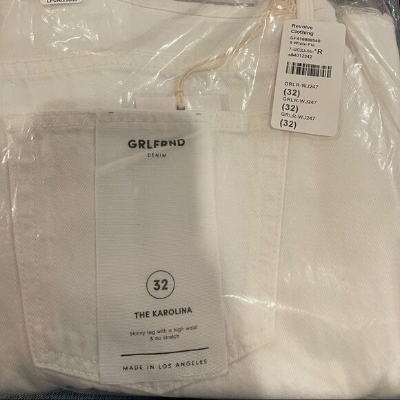 NWT! GRLFRND Karolina White Flag High Rise Rigid Denim Skinny Ankle Crop Jeans - Picture 9 of 13